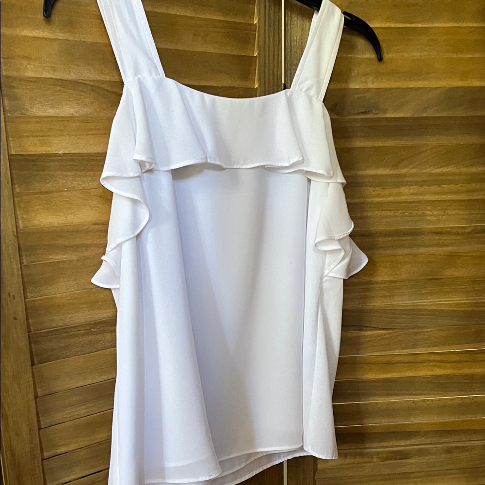 Banana Republic White Ruffle Camisole
